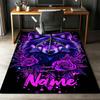 Custom Name Wolf Printed Carpet,Rug for Office Chair Living Room Bedroom Kitchen Room Decor Gifts.