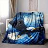 1pc Eagle Art Print Blanket, Lightweight Flannel Fleece with Digital Printing, Soft Warm for Sofa, Travel, Camping, Office, Couch, Chair, and Bed, All