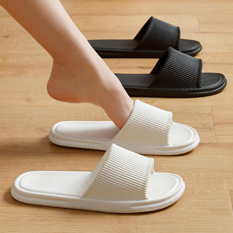 Striped cool slippers household, soft bottom eva deodorant home sandals women summer bath non-slip slippers