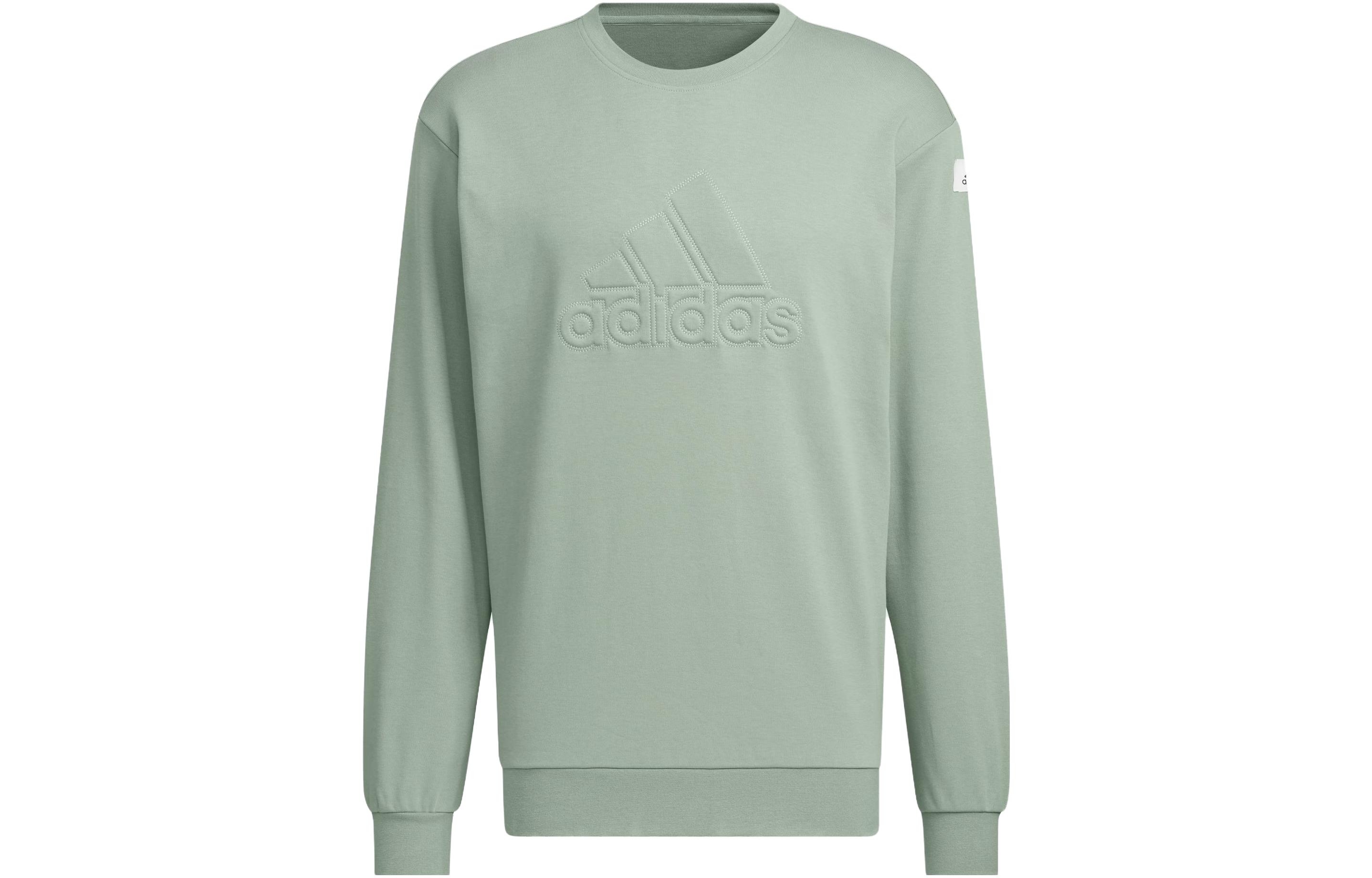 Adidas Lounge Sweatshirts Men s Dusty Green Crew Neck Moderate Regular IK2796 XL