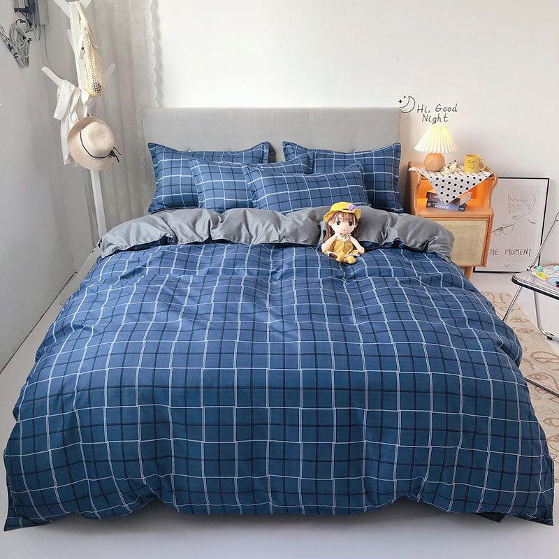 Bavlněný povlak na peřinu z čisté bavlny s aloe vera, čtyřdílný set pro studentskou kolej, jednolůžko, třídílný set, zesílený kartáčovaný povlak na peřinu