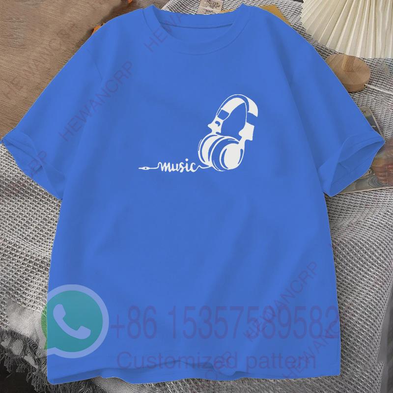 Mens 100 Cotton Earphone Tshirt Tracksuit Casual Sportswear Crew Neck Pullover Short Sleeve Tops Breathable Summer Streetwear