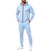 Herren Zip-Up Hoodie und Jogginghosen Set mit mehreren Taschen für Sportbekleidung