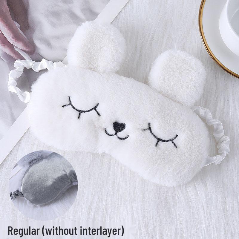 Cute Cartoon Rabbit Ears Plush Silk Eye Mask with Hot and Cold Pack - Comfortable Sleep Mask Available