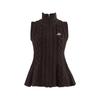 J.JANE Flower Midi Knit Zip-Up Vest (Dark Chocolate)