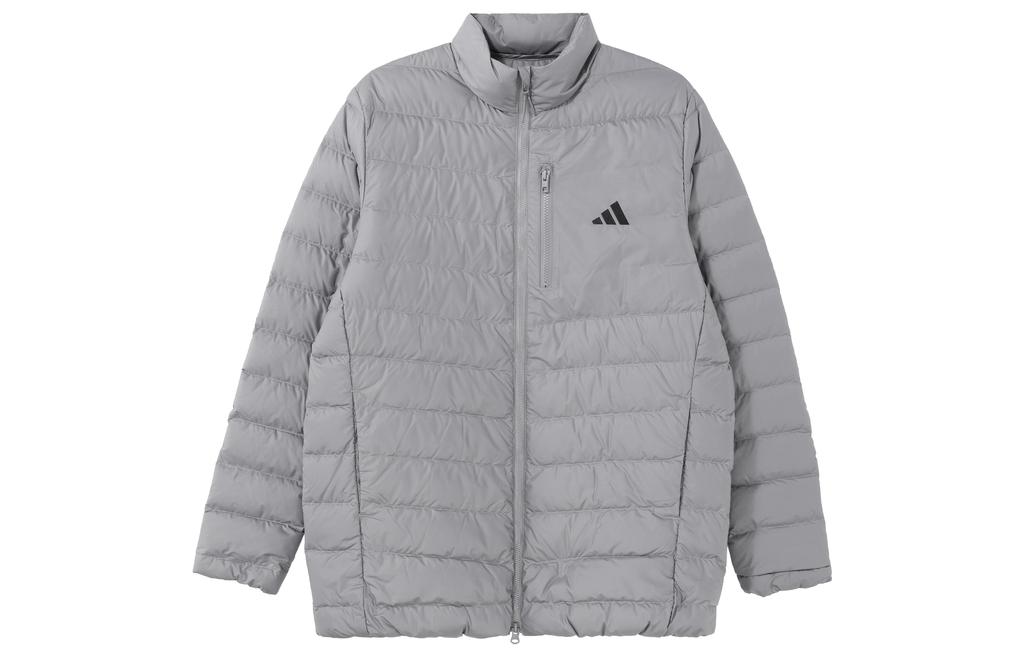 adidas Down Jackets Men's Gray Stand Collar Moderate Down Jacket HZ6069