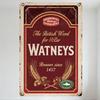 Vintage Watneys Beer Metal Sign British Word for Beer Brewers Since 1457 Wheat Hops Design Rustic Wall Decor for Bar Pub Home