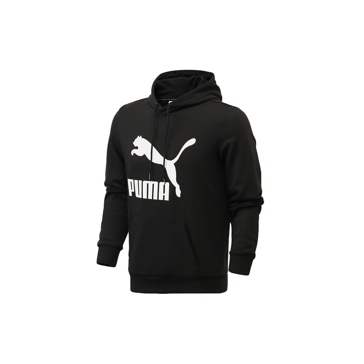 PUMA Essentials Fleece Hoodie Black White Men s 531369-01 M