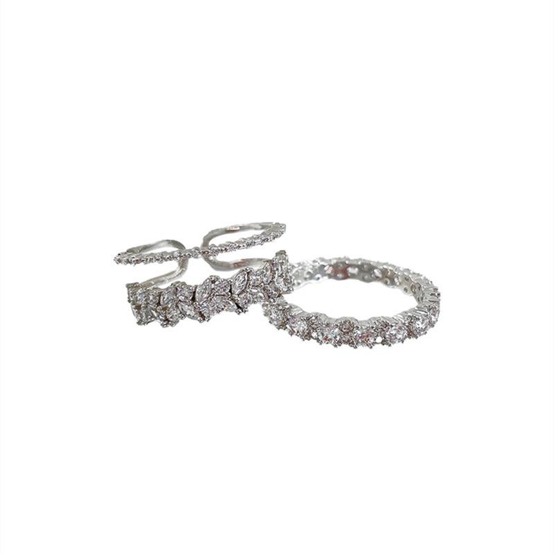 Luxury Minimalist Double Layered Zircon Ring for Women - Sophisticated and Unique Design - Delicate Finger Ring with Opening