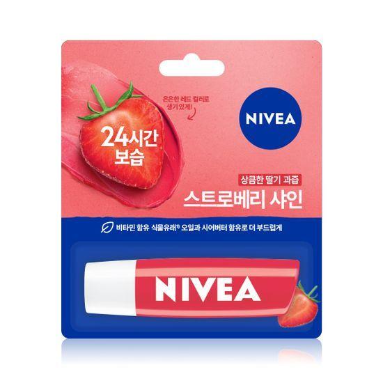 Nivea Lip Care Fruity Shine 4.8g (Choose 1 of 3 colors) (Strawberry/Cherry/Peach)