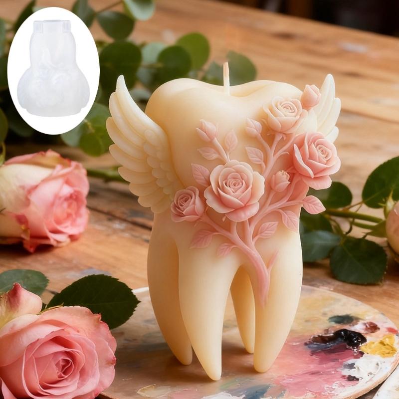 Angel Teeth Rose Silicone Mould Candle Silicone Mold Heat Resistant For Resin Casting Candle Soap Home Decoration