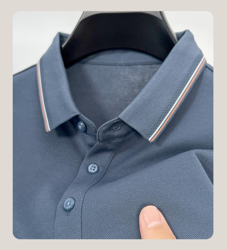 [Including Mulberry Silk] Jowo Business Polo Shirt Men's Spring and Autumn Fashion Comfortable Versatile Long Sleeve T-shirt