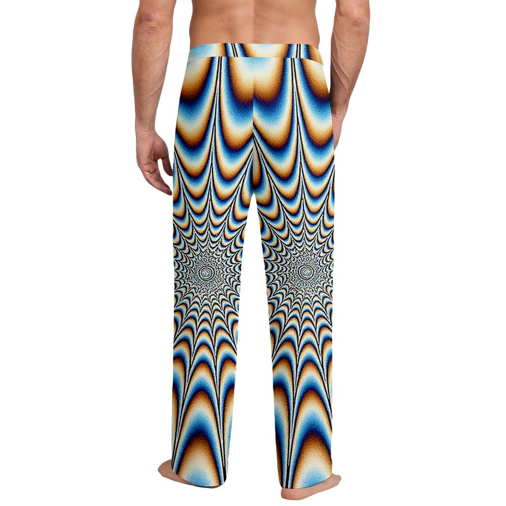 Men's Drawstring Pocket Casual Pants Light Print Pocket Casual Pants (Home Pajamas Style)