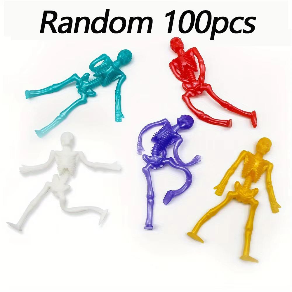 50/30/20/10 szt. Rozciągliwe Szkieletowe Lepkie Zabawki Kolor Mieszany Rozciągliwa Czaszka Gniotki Zabawki Dla Dzieci Upominek na Przyjęcie Szczęśliwego Halloween