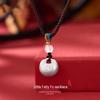 S999 Sterling Silver Chubby Fu Pendant: Unisex Chinese Ruyi Lucky Bag Lock Necklace