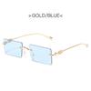 Fashion Square Rimless Women Sunglasses Mirror Classic Vintage Metal Frame Eyewear Men Female Luxury Sun Glasses Uv400