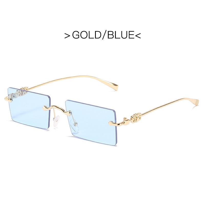 Fashion Square Rimless Women Sunglasses Mirror Classic Vintage Metal Frame Eyewear Men Female Luxury Sun Glasses Uv400