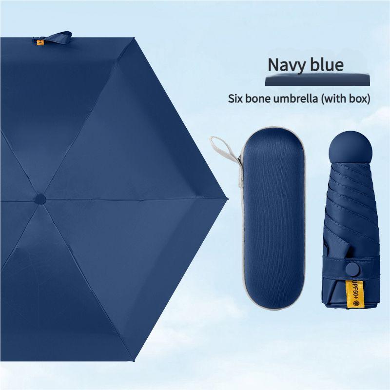 Mini Capsule Umbrella Portable Five Fold Umbrella Sun Rain Dual Use Sunshade Pocket Sun Umbrella Women Anti Sun Anti UV Fold Sma
