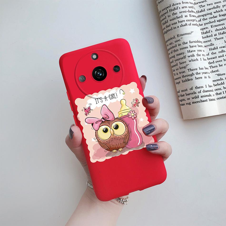 For Realme 11 Pro Plus Case Flower Girl Heart Cute Phone Case Back Cover For Realme 11 11Pro+ 5G Silicone Protection Bumper Capa
