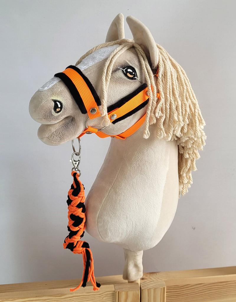 Hobby Horse Rope Lead - Neon Orange/Black