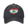 Lebanon Flag Heart Wear Baseball Caps Unisex Daily  Hats Cap Adjustable Sun Cap