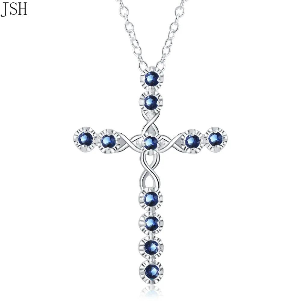 45cm wedding Copper necklace for women cyrstal Cross pendant jewelry fashion cute party