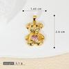 Versatile Love Heart Teddy Bear Pendant - 18K Gold Plated Copper Earring & Necklace DIY Accessories