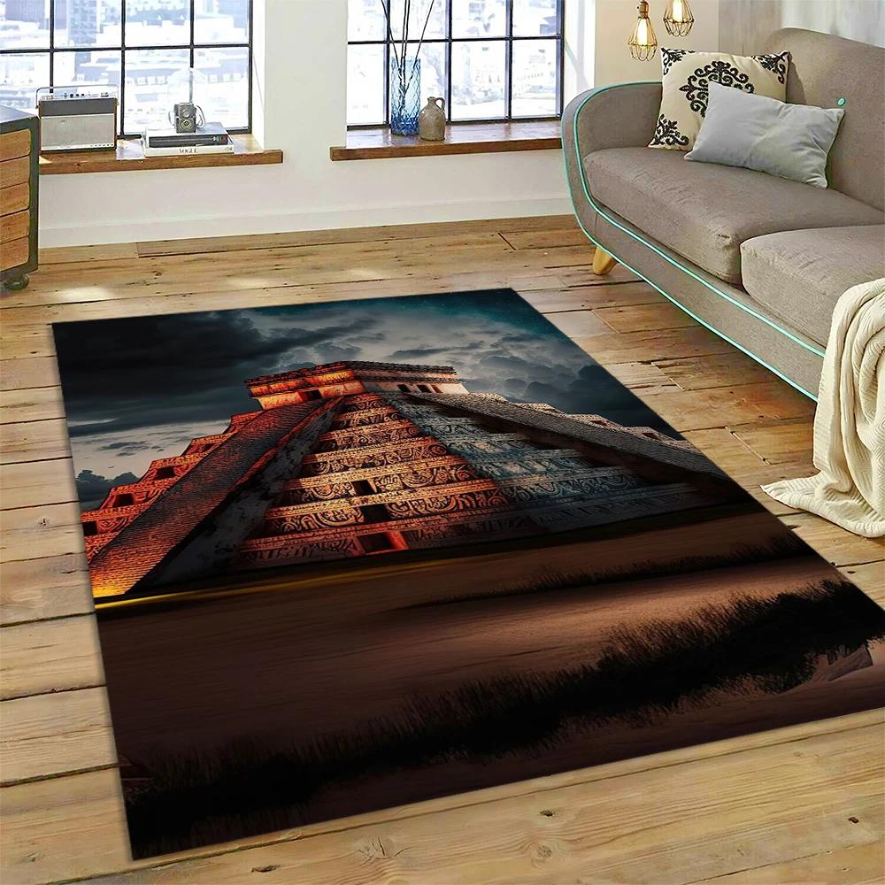 Egyptian Pyramid Famous Architecture Carpet Rug for Home Living Room Bedroom Sofa Doormat Decor,Kids Area Rug Non-slip Floor Mat