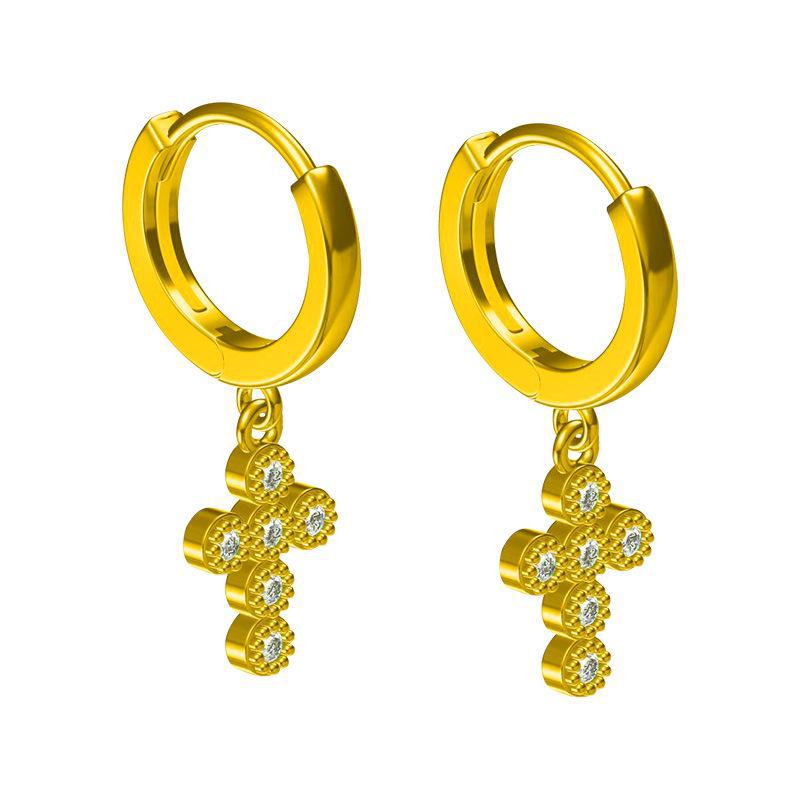 Cercei cruce Banyan Tree Argint S925 cu diamante - Stil celebru la modă, versatil, pentru femei