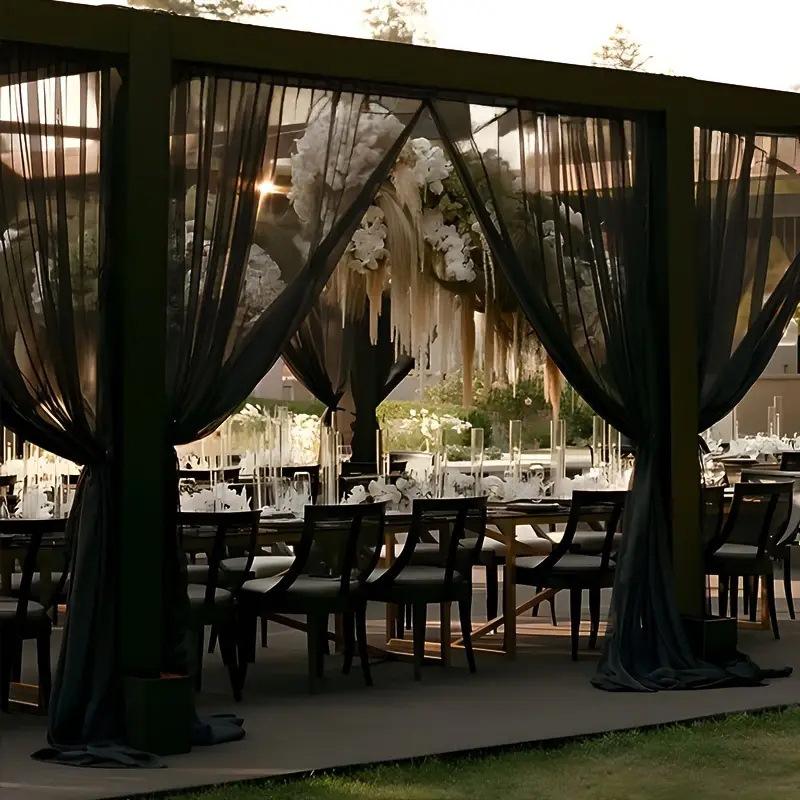 1pcsLarge White Sheer Chiffon Wedding Arch Drapes - Perfect for Ceremony Reception Decor Valentine's Day Gifts Party Supplies