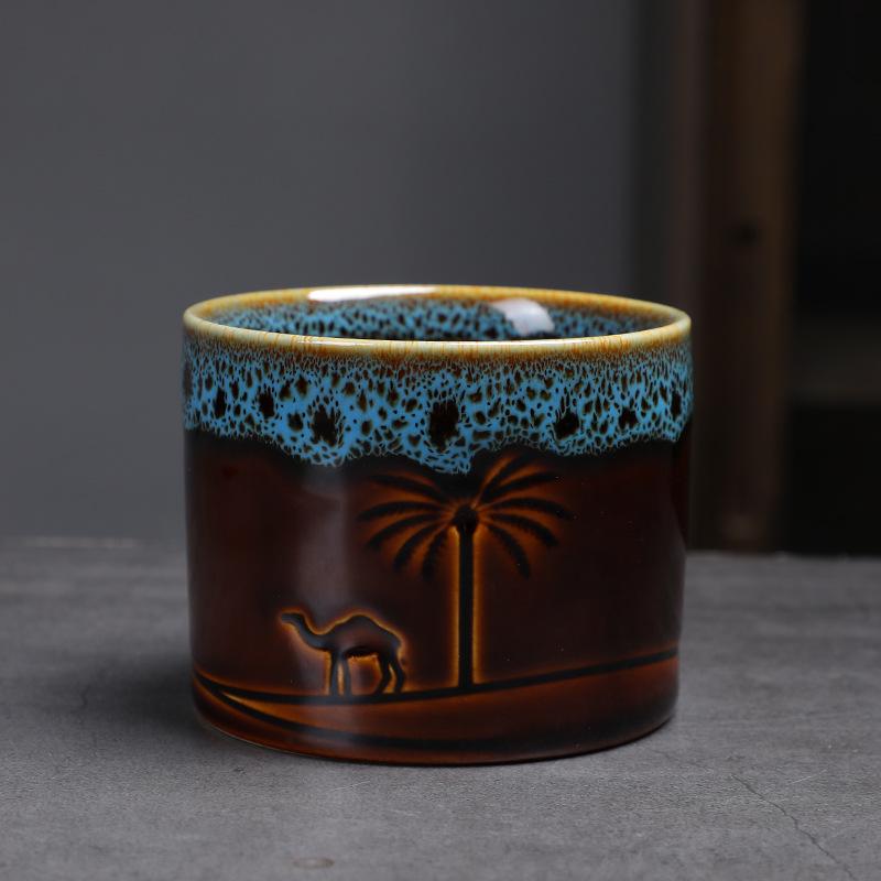 Japanese Style Ceramic Kiln Change Coffee Mugs Creative Retro Home Office Breakfast Couple Milk Tea Cups Drinkware Water Cup