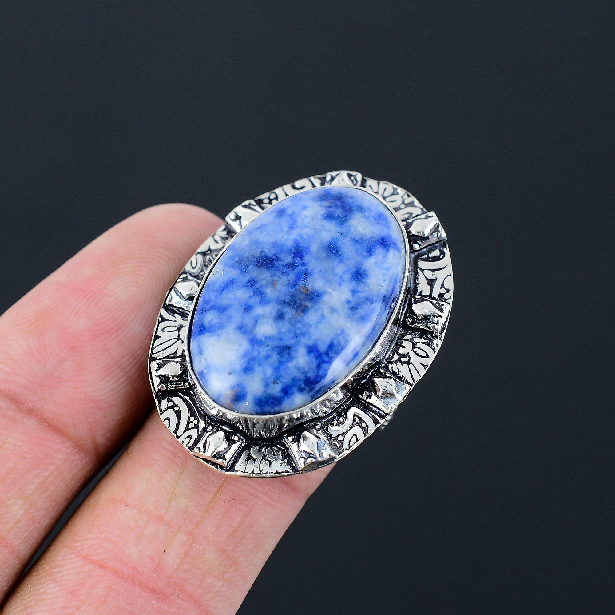 

Natural Sodalite Gemstone Promise Ring Size 9 925 Sterling Silver For Girls 9