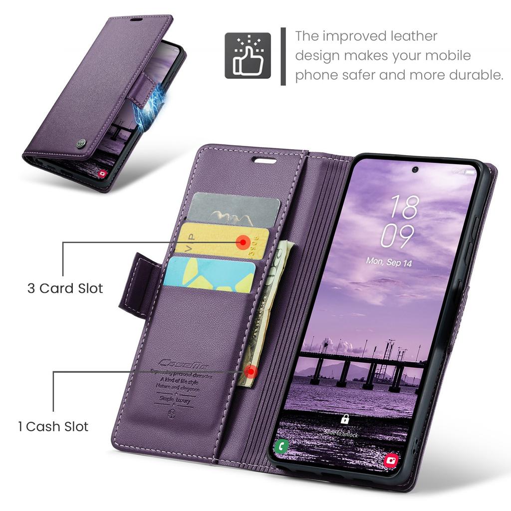 Leather Flip Wallet Card Case For Samsung Galaxy S26 Ultra S25 Edge S24 S23 S22 Plus FE Magnetic Charging Drop Protection Cover