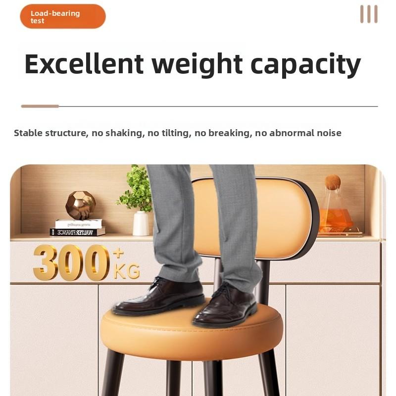 Italian Luxury Soft Upholstered Dining Chair Home High-Quality Backrest Multi-Functional Stool for Small Apartment