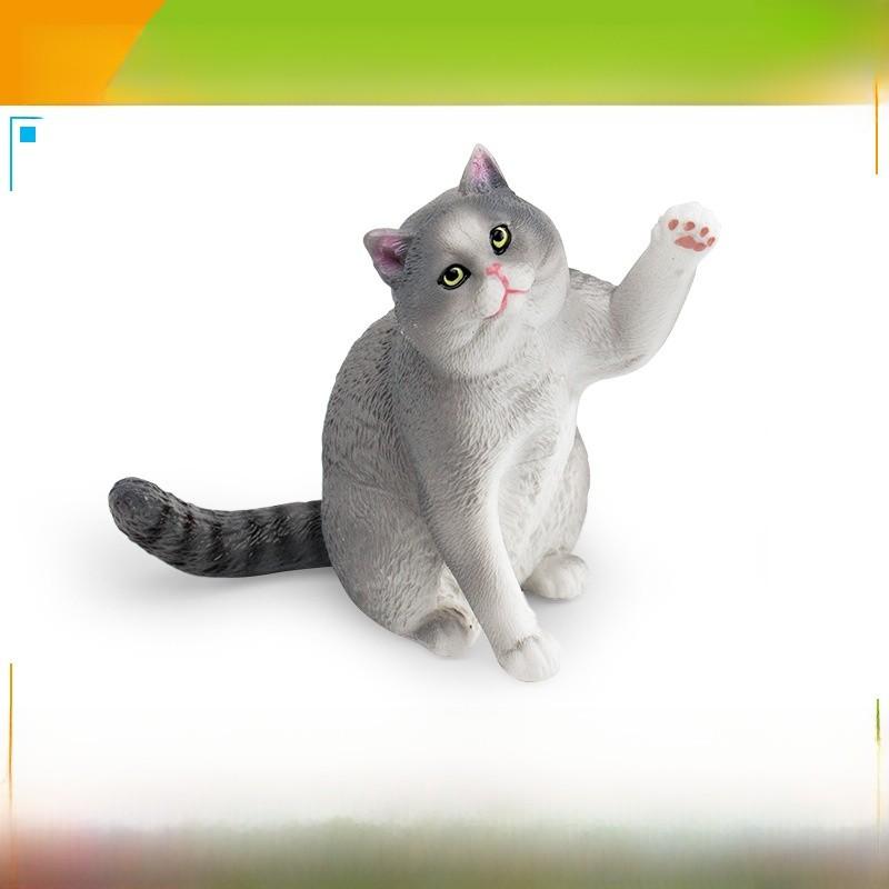 Pvc Orange Cat Grey Cat Model Decor For Home Office Desk And Collectors Display