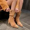 Female Western Boots Cowboy Boots Women Plested Women Ankle  Pu Leather Shoes Autumn Boots Women Booties Lady Plus Size 41