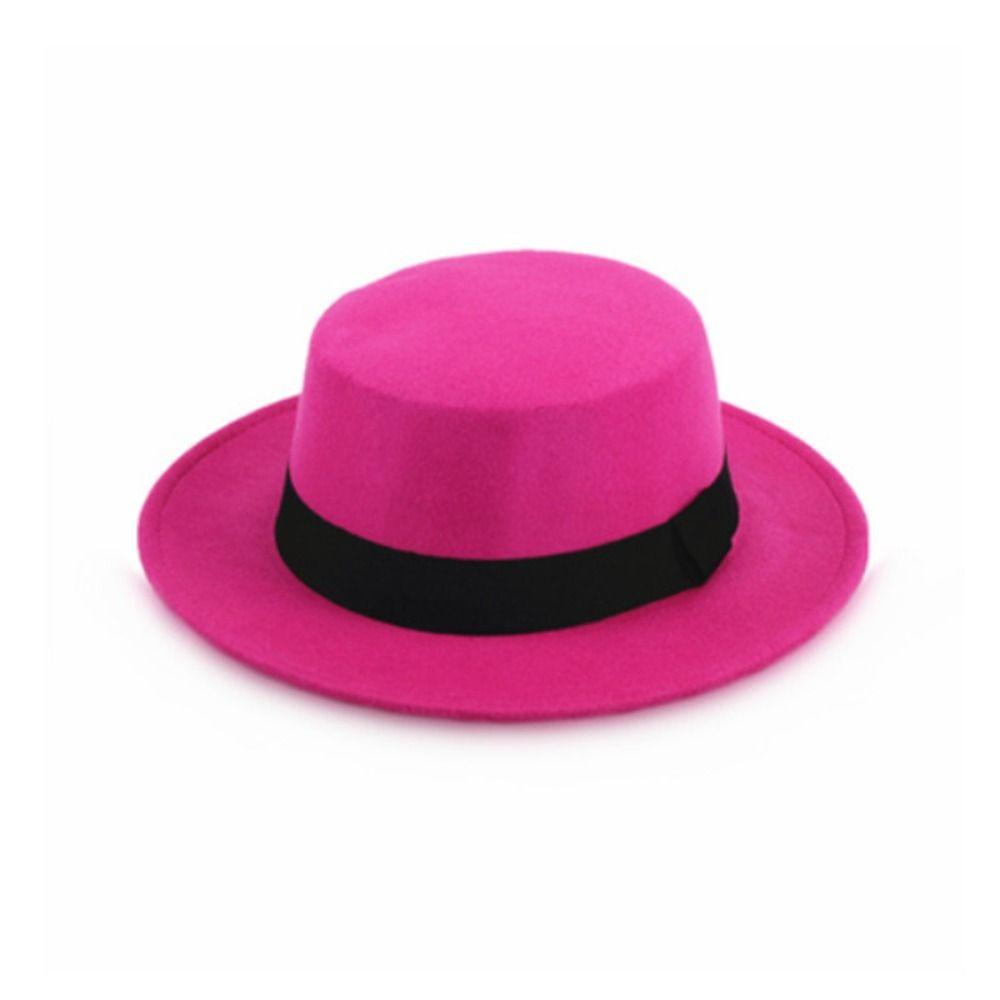 Solid Color Women Fedora Hats Felt Men Jazz Hat Fashion Elegant Bowler
