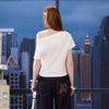 UNIFREE American Street Off-Shoulder Pet Print T-Shirt