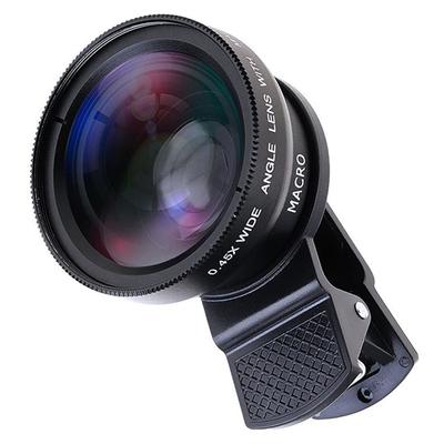 2In1 Fisheye Phone Lens 0.45X Wide Angle Zoom Fish Eye Macro Lenses Camera Kits With Clip Lens On The Phone For Smartphone