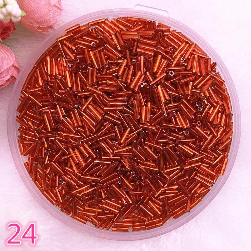 New 2*6.5mm 400pcs/lot Czech Cylindrical Glass Bugle Beads European Seed Long Tube Two Hole Loose Beads for Jewelry Making