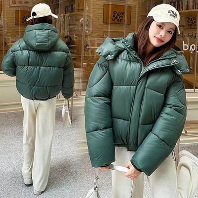 New Winter Women's Clothing Temperament Fluffy Hooded Cotton Clothes Bread Clothes Jacket Warm Commute