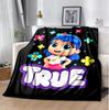True Rainbow Kingdom Flannel Blanket Soft Warm All-Season Throw, Design for Camping, Car Travel, Hiking Sofa, Bed, Office Perfect Gift for Parties