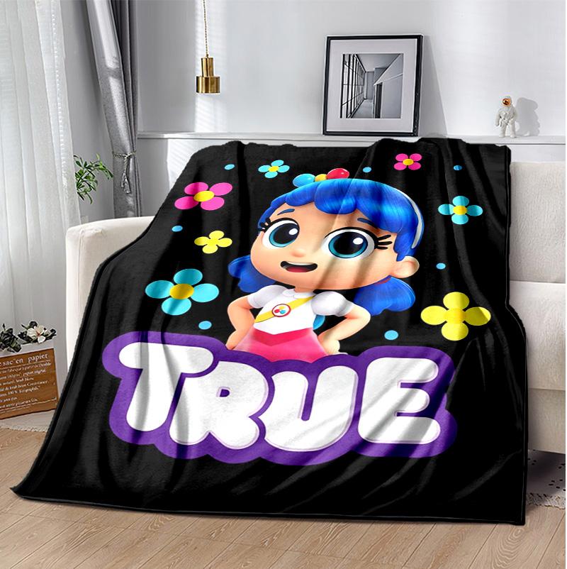 True Rainbow Kingdom Flannel Blanket Soft Warm All-Season Throw, Design for Camping, Car Travel, Hiking Sofa, Bed, Office Perfect Gift for Parties