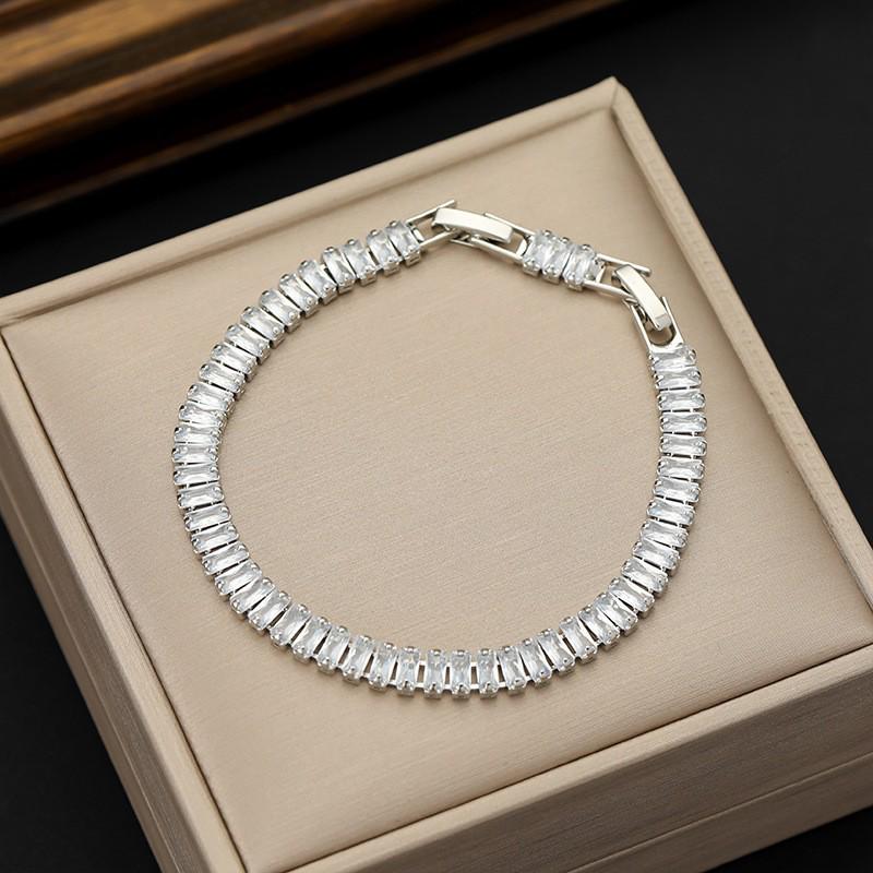 

Мужской и женский роскошный теннисный браслет с цветным цирконом 2,5*5 мм – Супер блестящая отделка Other