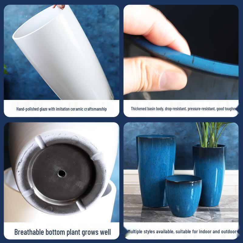 Yingtang Glazed Imitation Ceramic Flower Pot