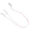 Hearing Aid Holder Transparent Clip Pink Rope Nylon Easy Fixing Hearing Aid Lanyard for Gardening