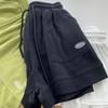 2025 Women's High-Waisted Slimming Casual Korean Style A-Line Wide-Leg Drawstring Shorts
