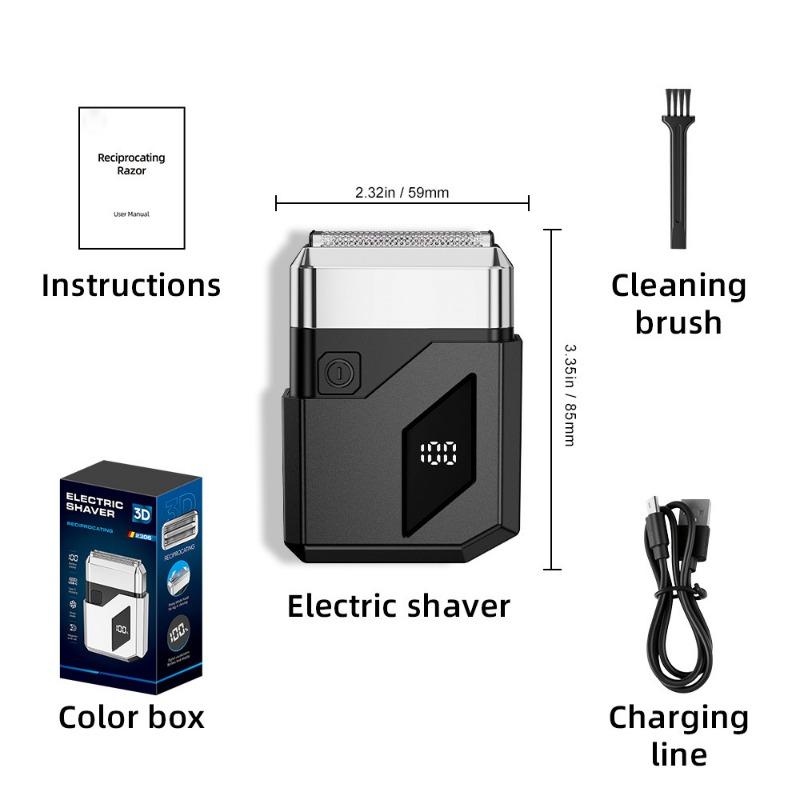 New Shaver Mini Digital Display Bearer Rechargeable Washable Car Small Steel Cannon Electric Razor Men's Portable Electric Razor