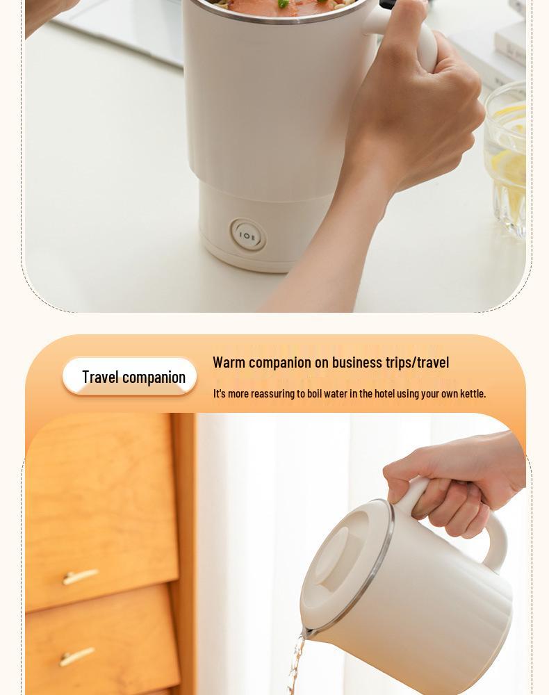 Portable Folding Electric Kettle: Compact 304 Stainless Steel Water Heater for Travel