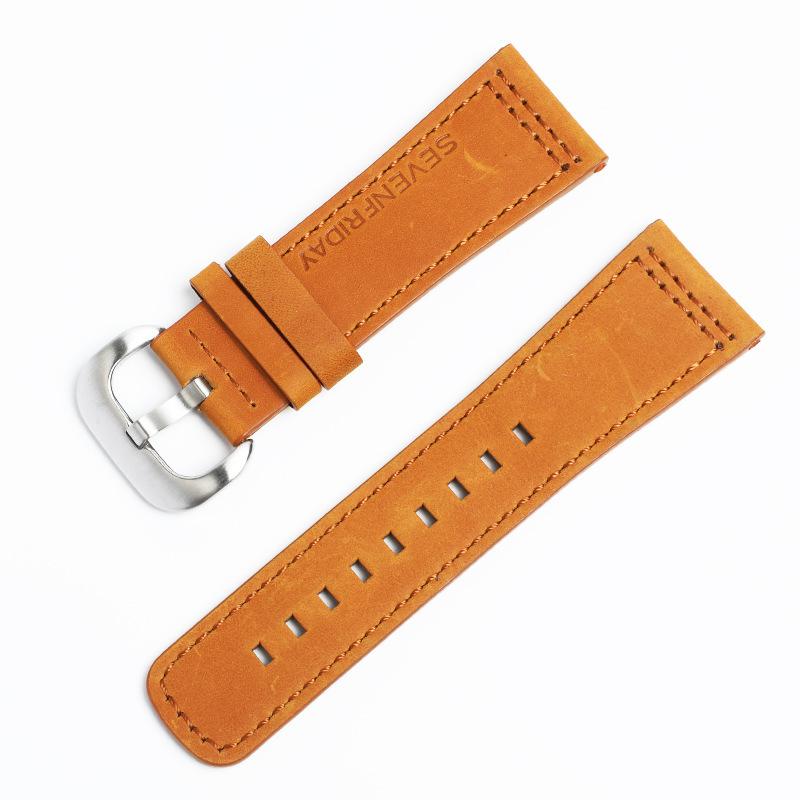 Crazy Horse Leather First Layer Color Line Fits Seven Fridays Sports Watch Strap Bracelet Leather Strap 28mm
